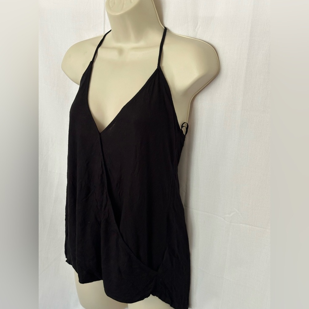 4/$10 Foreign Exchange Black Halter Top Tank Top Sleeveless Camisole Top Size S